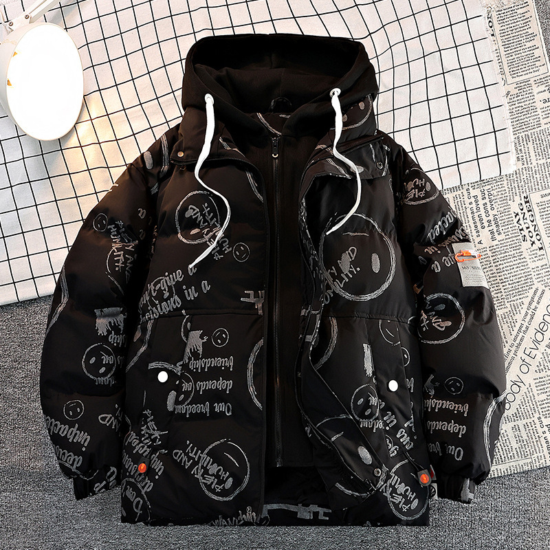 Fake NASA dos piezas engrosadas chaqueta de plumón hombre 2024 nuevo otoño invierno chaqueta caliente de moda casual juvenil