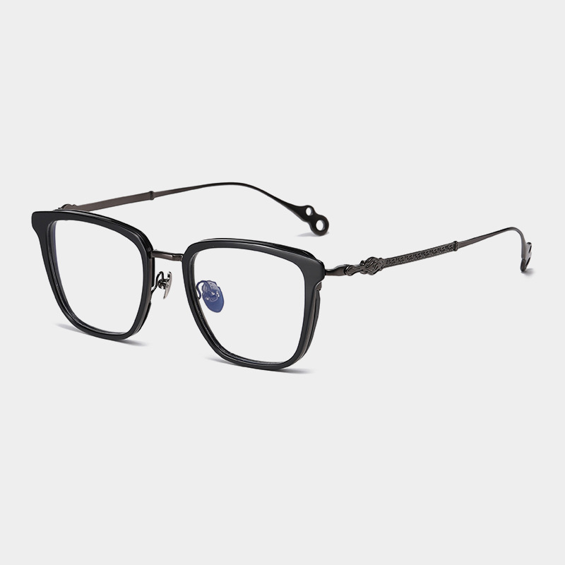 ARLT-6867のデザイナーの新型ファッションの純チタンと板材の簡単な四角の枠は快適な通勤の百合鏡をつけます。