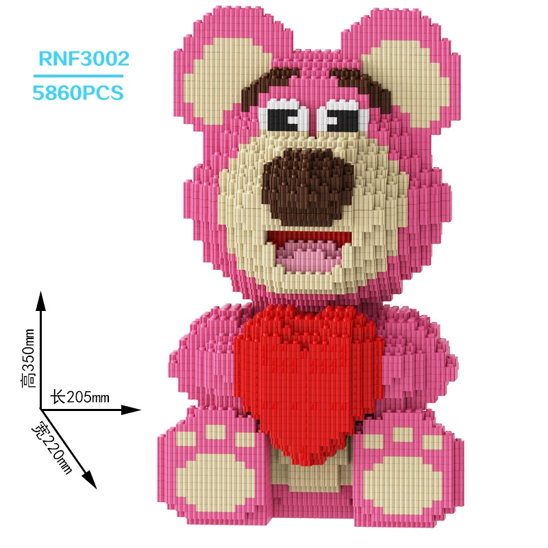 Constructor set Lego DIY small-brick fox toy, multi-size models 17–100 cm, birthday gift