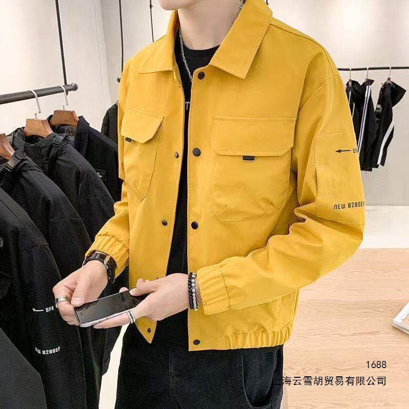 Men's spring and autumn trendy Korean-style casual jacket, stylish streetwear, cool workwear jacket, internet celebrity outerwear