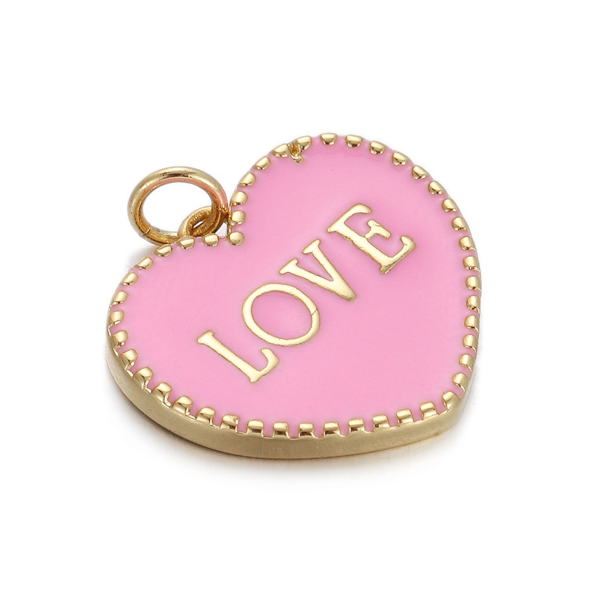 17g Weight Pendant Jewelry Making Type Gold Plated Plating Material Zircon Inlay Material 1 Piece Quantity Holiday, Daily Occasion Copper Material Letter, Heart Shape Pattern Women's Gender Enamel Design Simple Style Style 1 Piece Copper Zircon Gold Plated Letter Heart Shape Pendant 16