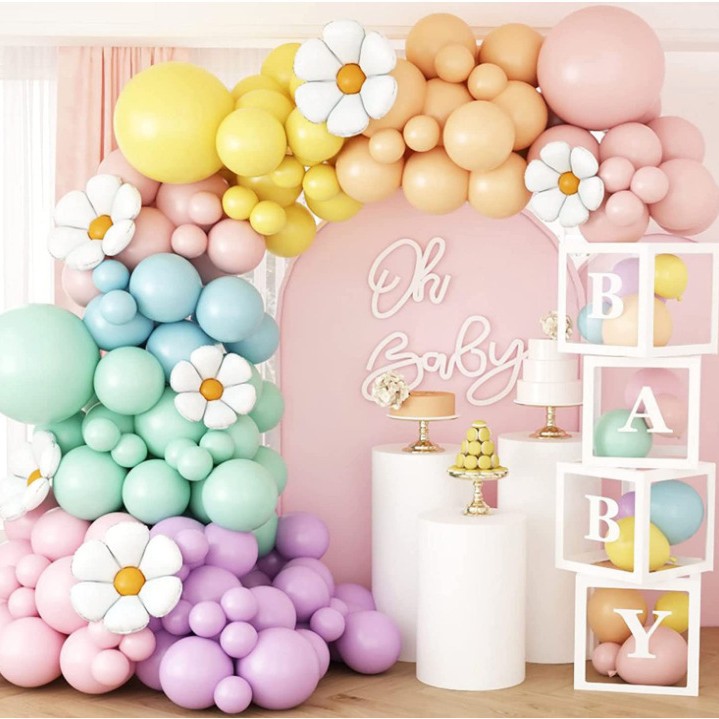 Margarita pastel Arco Iris flor globo Garland arco Kit, Daisy macaron baby shower boda dos