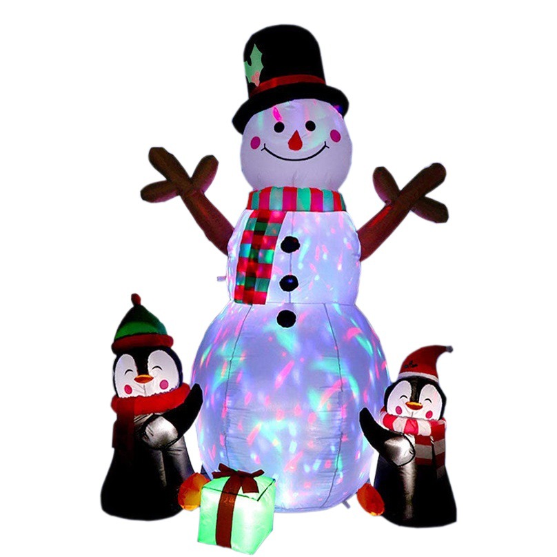 Navidad inflable modelo inflable Navidad muñeco de nieve pingüino abrazo fiesta al aire libre decoración luminosa transfronteriza Amazon Venta caliente