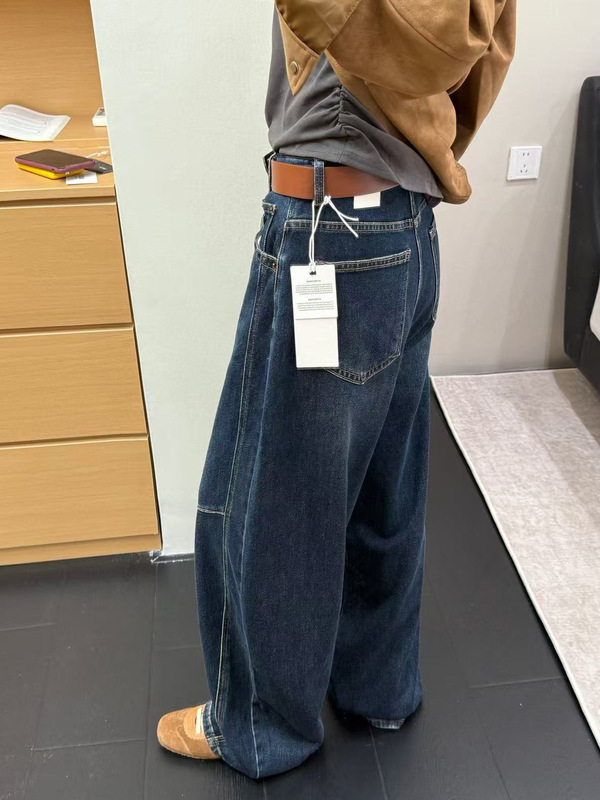 广州十三行女装辣妹休闲阔腿牛仔裤女2025秋季高腰弹力宽松弯刀裤|undefined