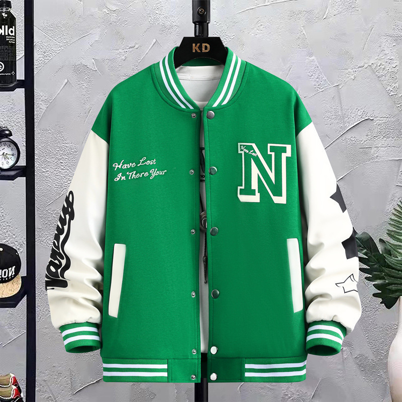野球服コート男性春秋カップル服秋冬男子ゆるいファッションブランドアメリカins学生ジャケット上着|undefined