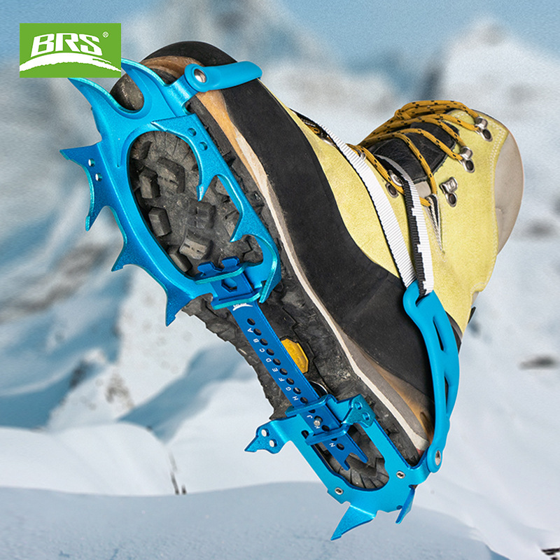 BRS-S3 Ultra-Light 14-Tooth Crampons, Professional Aluminum Anti-Slip Ice Cleats For Outdoor Hiking & Mountaineering_voghion.com