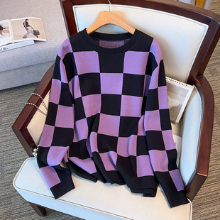 Plus size/300 women's clothing fat M chest circumference 150/160 loose pullover knitted 350 8816