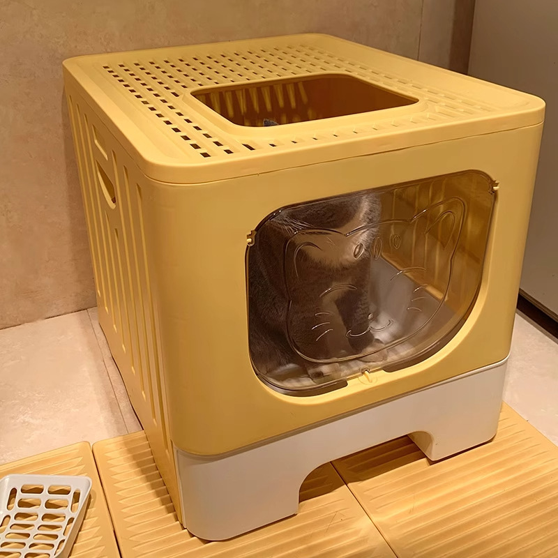 猫砂盆超大号防外溅猫厕所全封闭抽屉式猫屎盆防臭抽屉猫沙盆加高|undefined