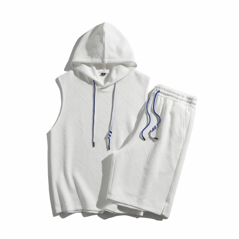 Moda de verano traje casual hombre deportivo chaleco sin mangas chaleco casual de pantalones de dos piezas