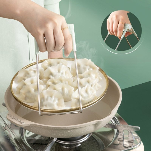 Fry-Resistant Bowl Holder Set of 3 - Bowl Clamps, Plate Clamps, and Heat-Resistant Bowl Lifter - Factory