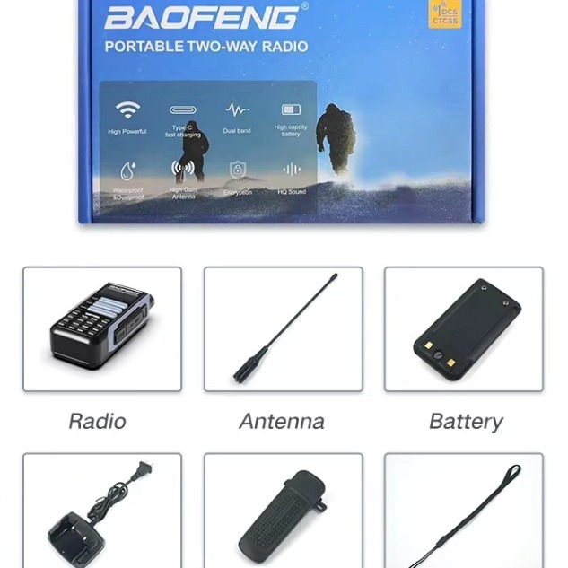 Walkie-talkie Baofeng al por mayor UV-16, radio portátil impermeable de alta potencia para exteriores, comunicación de alta frecuencia y larga distancia.