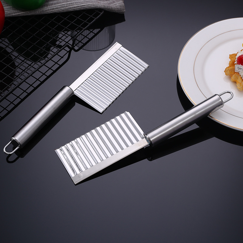2025 nuevo cuchillo de onda de acero inoxidable cortador de seda de patata cortador de ficción cortador de patata cortador de tira cortador de dientes de lobo