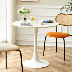 Modern Simple Negotiation Table and Chair Nordic Balcony Leisure Reception Coffee Milk Tea Shop Dining Table Tulip Small Round Table