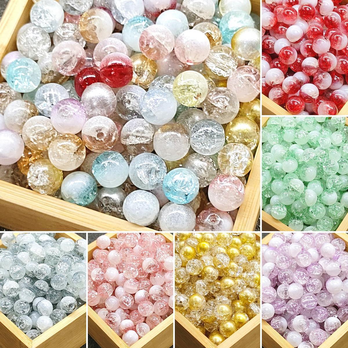 10mm nuevo semi-blanco cuentas de palomitas de maíz de color esmalte de vidrio de alta Blanco roto estalló cuentas sueltas pulsera collar de cuentas de la joyería Accesorios