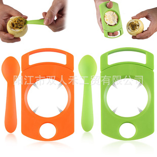 Passion Fruit Opener Set with Spoon 2025 New Plastic Handle Opener Stainless Steel Blade Two Colors Available