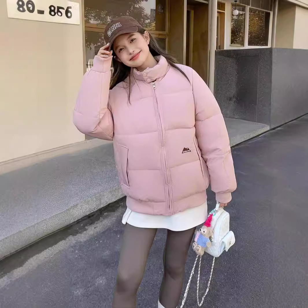 2024 otoño y invierno surcoreano Dongdamen nuevo temperamento de moda ropa de algodón de algodón de cuello vertical ropa de algodón de mujer abrigo corto image 3