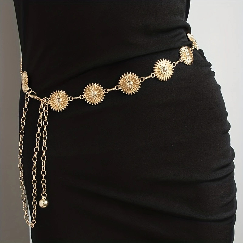 Basic Classic Style Flower Metal Women's Chain Belts display picture 1