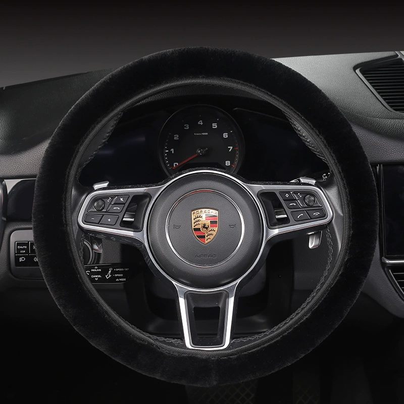 Плюшевый чехол без внутреннего кольца ручной ручки сплошной цвет чехол рулевого колеса автомобиля универсальный теплый чехол для салона рулевого колеса зимой