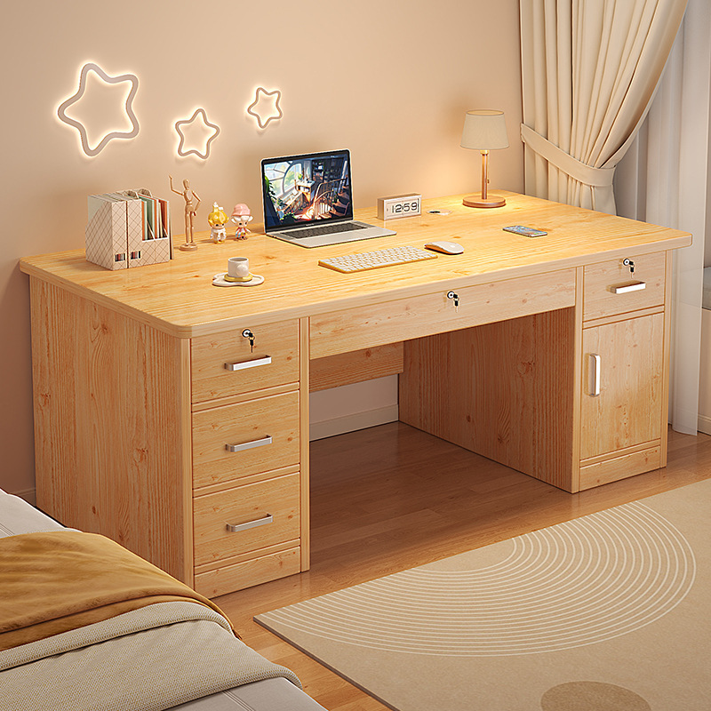 Solid Wood Core Desk Student Home Study Desk Children's Bedroom Desk with Drawers Writing Desk Office Computer Desk Solid Wood Core Desk Student Home Study Desk Children's Bedroom Desk with Drawers Writing Desk Office Computer Desk