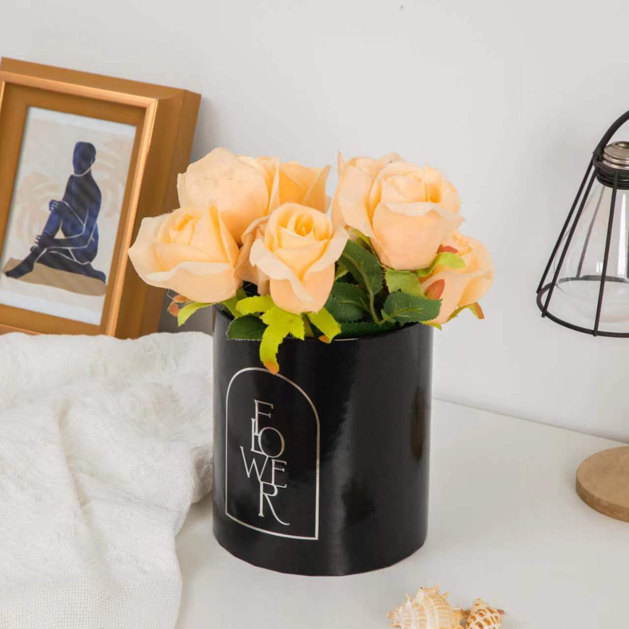 Espejo plata amor puerta abrazo cubo flor cubo blanco sin tapa tamaño pequeño flor floral caja de regalo caja de arreglo floral al por mayor