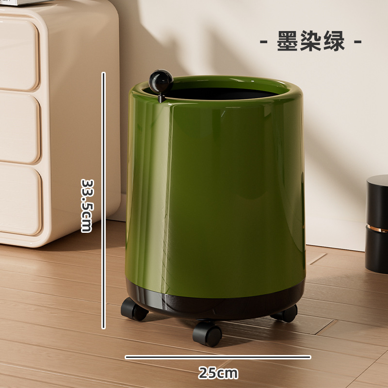 Nuevo tipo de basura doméstica simple lujosa crema de aire barril de almacenamiento rueda sin cubierta barril de limpieza doble barril de papel de basura