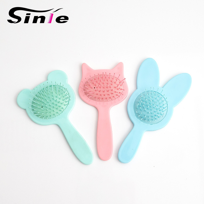 Pequeño peine animal de dibujos animados para niños cojín de aire peine de la muchacha bolsa de aire peine de pelo liso peine de la cabeza del cuero cabelludo masaje peine