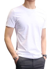 3件】短袖t恤男士夏季透氣男裝圓領白色純色半袖潮修身薄款打底衫
