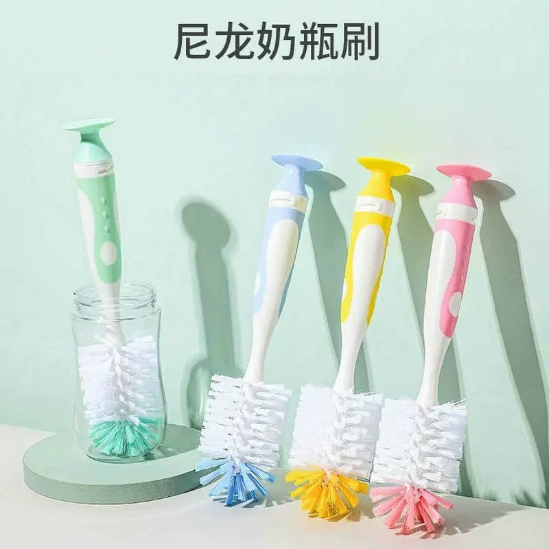 宝宝尼龙奶瓶刷子刷婴儿用品海绵带刷头奶嘴清洗吸管套装