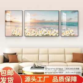 现代简约抽象线条艺术沙发背景墙三联画大尺寸客厅装饰画挂画麋鹿