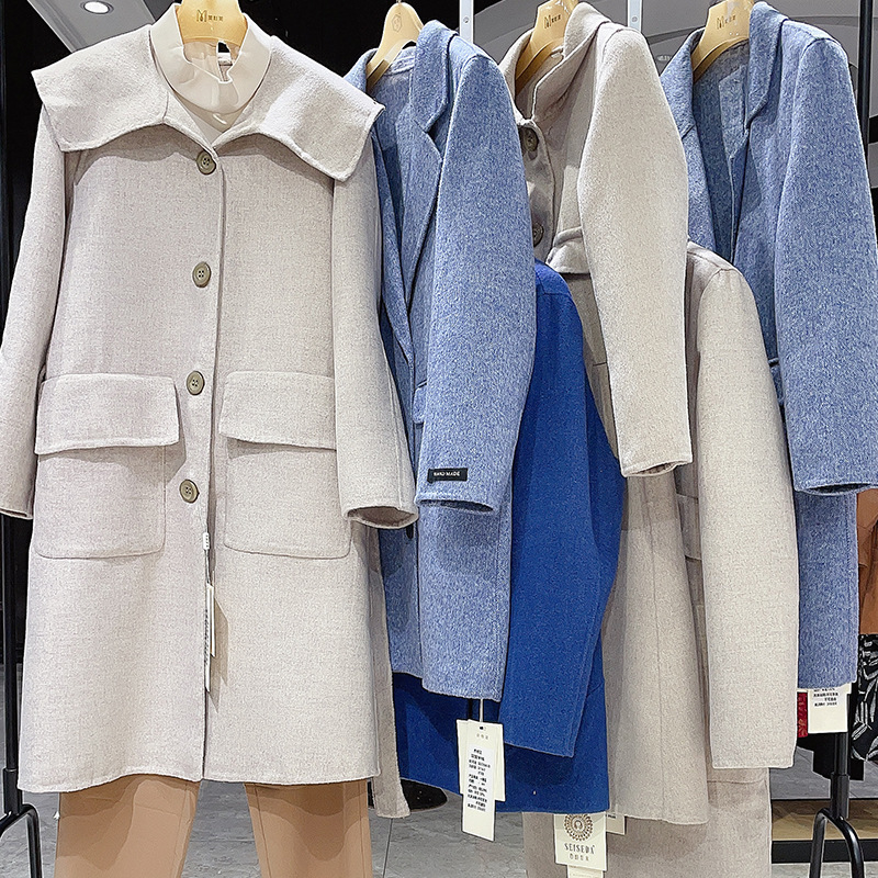 品牌特大码专柜中长款折扣女装专柜撤柜毛呢大衣尾货清仓走份批发