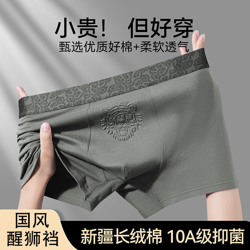 Xinjiang Long-Staple Cotton Men's Underwear Antibacterial Crotch Breathable Men's Loose Boxer Briefs Autumn and Winter New Shorts