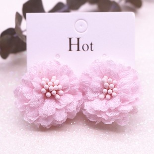 Korean version of children's earrings without earholes earrings girls' cute flower earrings girls' earrings earrings jewelry