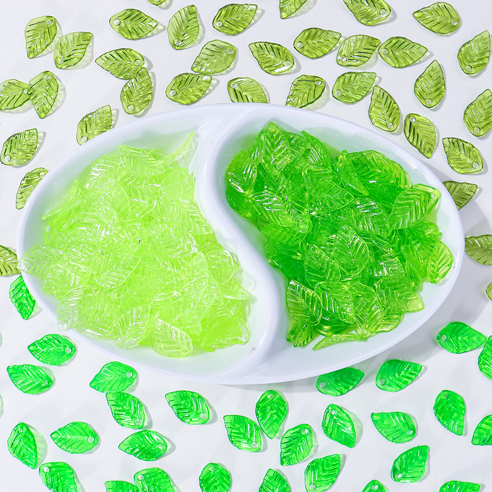 Acrylic Green Leaf Hanging Hole Maple Leaf Grape Leaf Artificial Leaf DIY Ancient Style Headdress Accessories Earrings Accessories