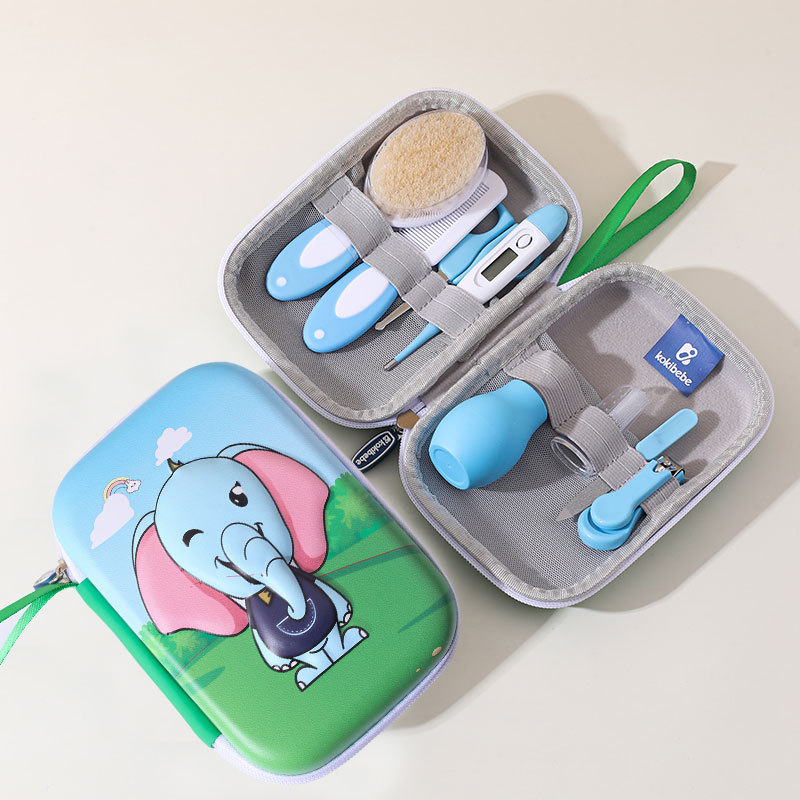 Productos maternos e infantiles al por mayor termómetro infantil cuidado de ocho piezas EVA paquete de enfermería aspirador nasal juego de cortaúñas