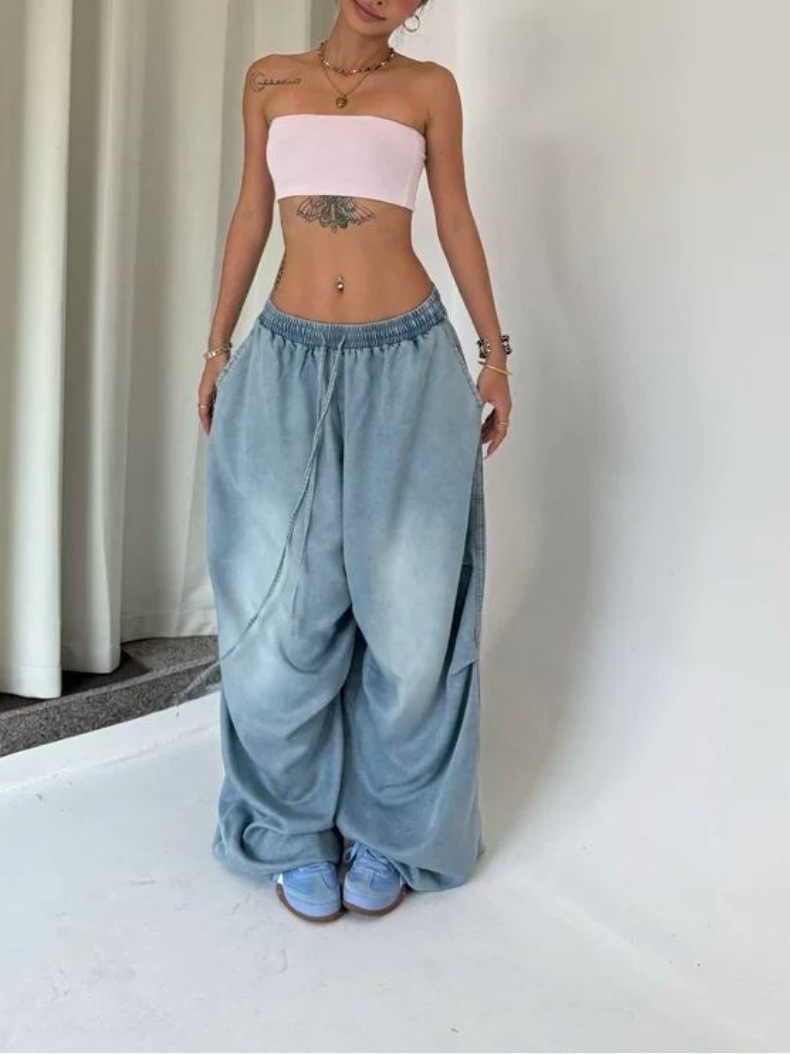 Cross-Border European And Versatile Jeans For Women 2025 American Retro High Street Wide-Leg Loose Long Pants Trendy Ins_ecoleips.com
