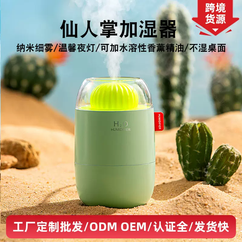 新款仙人掌加湿器 usb家用创意卧室小夜灯迷你小型车载雾化加湿器