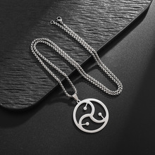 跨境Bdsm符号吊坠项链不锈钢五十度灰项链男女嘻哈酷派对珠宝配件