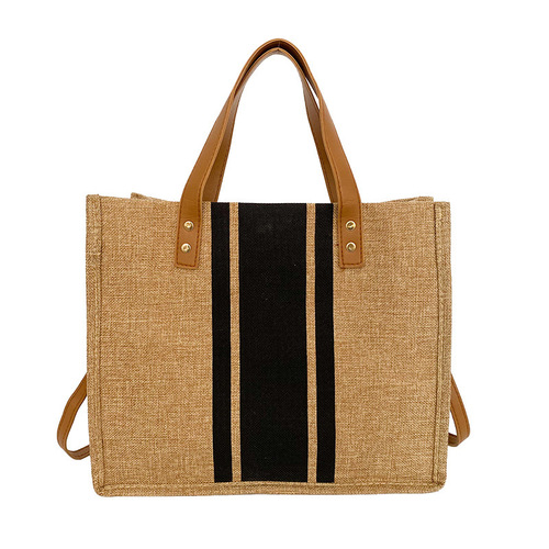 Wholesale Korean-style women's tote executive bag ZxxB portable business commuting striped simple square canvas large bag
