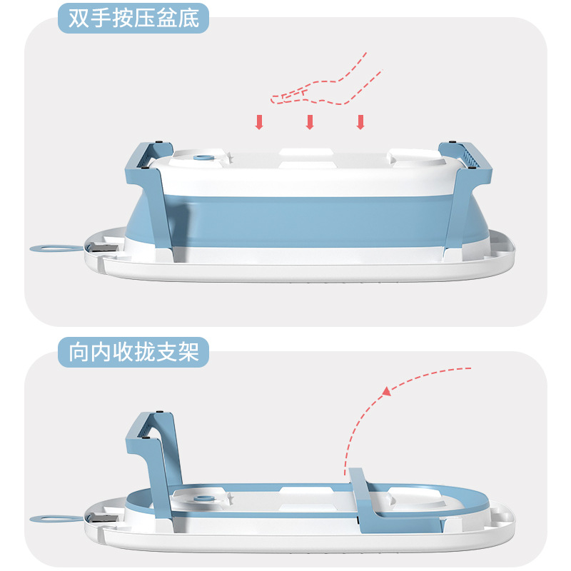 Bañera de baño de bebé sensible a la temperatura grande bañera de bebé plegable bebé sentado y acostado niños hogar recién nacido suministros para niños