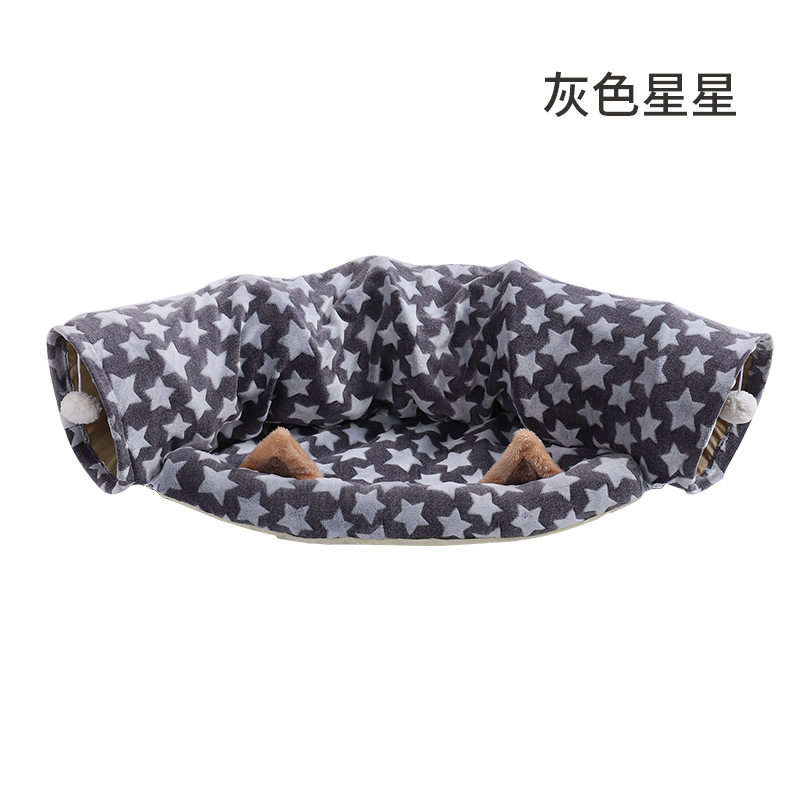 Fabricante en stock Gray Star múltiple plegable gato Túnel de juguete resistente a los arañazos túnel gato nido auto-Hi gato de juguete