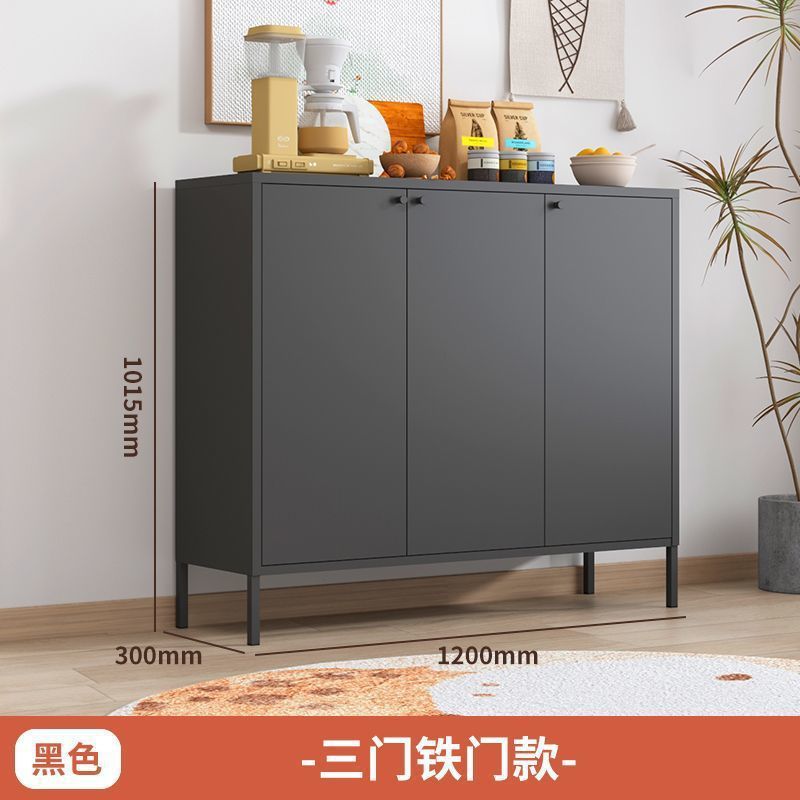 中世スタイルの厚い鉄のクリームスタイルの超薄型サイドボード玄関収納キャビネットリビングルーム食器棚収納鉄靴キャビネット|undefined