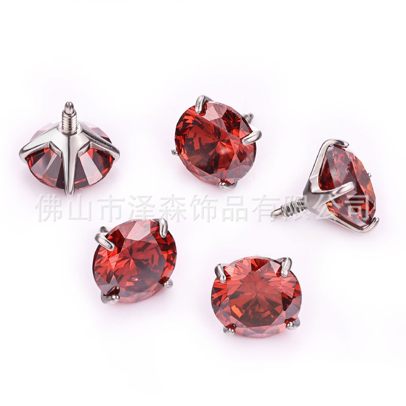 F136 Titanium Alloy Ear Stud Long Teeth 5A Claw Zirconium G23 Titanium Ear Bone Nail Accessories External Teeth Lip Nail Human Puncture Jewelry detail image 17