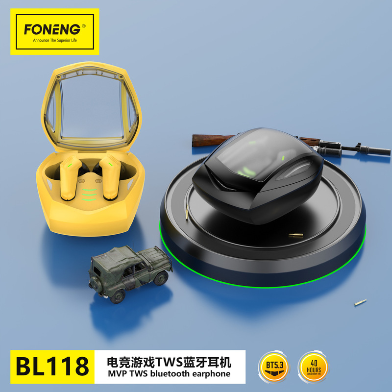 Bee brand BL118 game TWS Bluetooth headset with charging bin