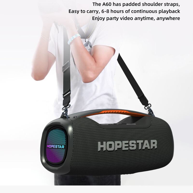 HOPESTAR-A60ワイヤレスbluetoothスピーカーの大出力100W大音量屋外携帯防水ストラップ携帯|undefined