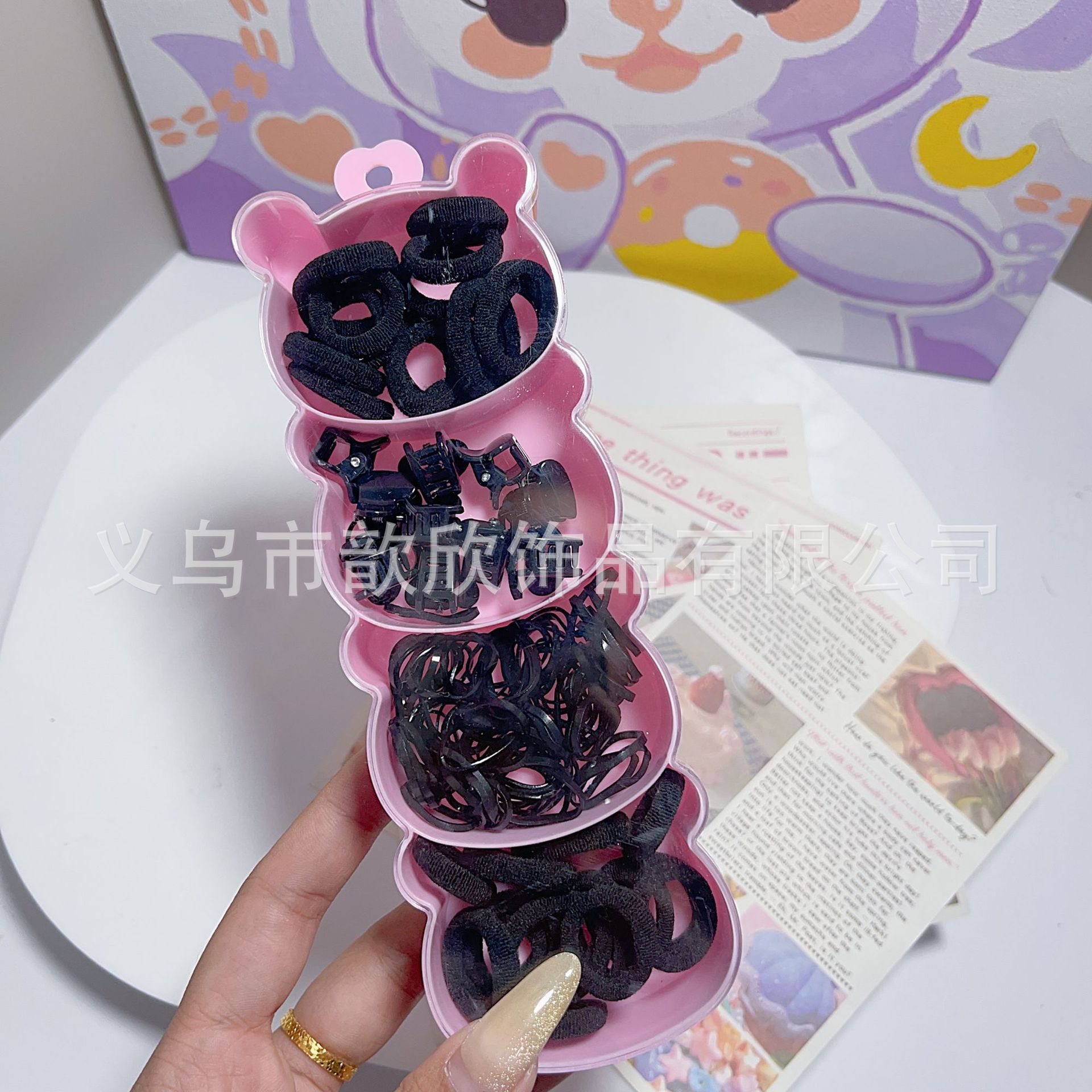 Accesorios para el cabello para niños, ligas para el cabello de colores vibrantes y alta elasticidad, juego de pinzas para el cabello, ligas para el cabello que no dañan el cabello, ligas para el cabello para niñas pequeñas.