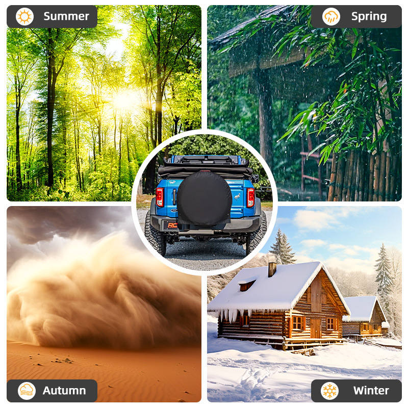 Factory Direct Sales Car Tire Cover Polyester Taffeta Wheel Cover Protective Cover Car Cover Waterproof Tire Snow Cover