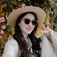 2023 Солнцезащитные очки женские Liu Yifei Xu красная фасоль с антиультрафиолетовыми коричневыми круглыми поляризованными солнцезащитными очками оптом