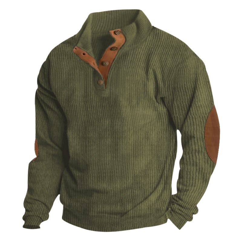 Sudadera holgada de otoño e invierno para hombre, estilo temu, para exteriores, de pana, informal, con cuello alto y manga larga, de Amazon.