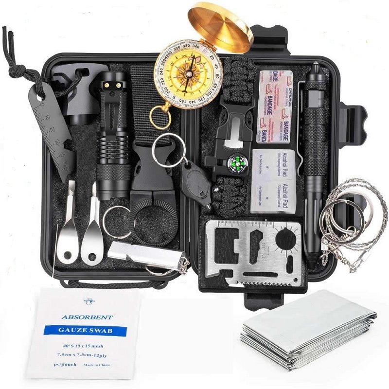 Emergency Adventure First Aid Kit Camping Multi-Functional Tool Set Outdoor Survival Box H10_voghion.com