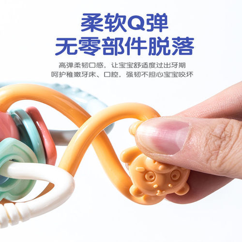 Infant toys, edible and boilable, intelligence-developing, early education, newborn baby grasping training, 3 months, 6 Manhattan grab ball